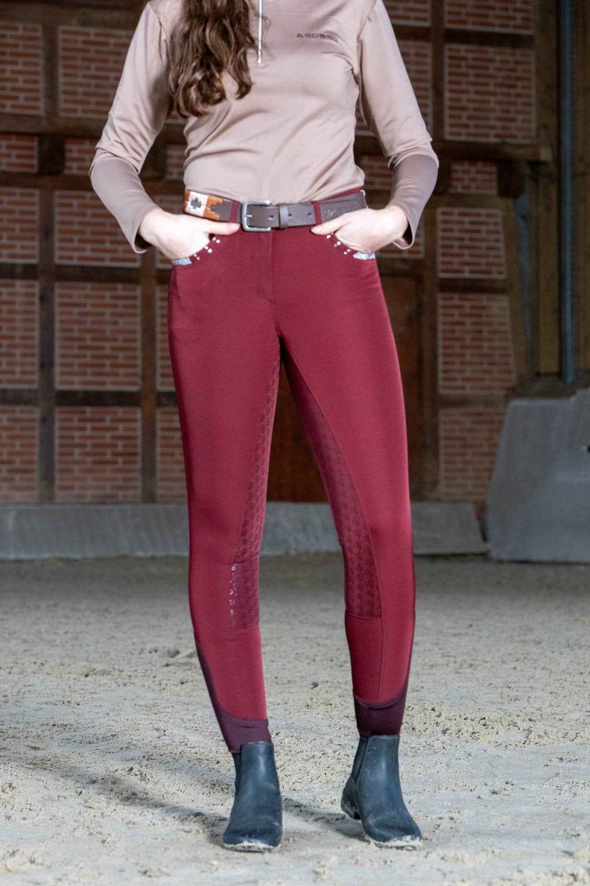 Reithose "Aspaso Glitter" bordeaux - Cheval Cheval Reitsport
