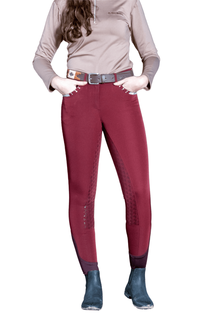 Reithose "Aspaso Glitter" bordeaux - Cheval Cheval Reitsport