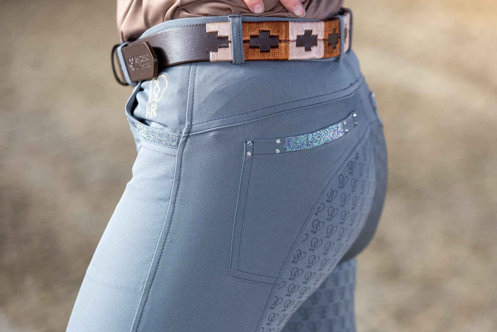 Reithose "Aspaso Glitter" grau - Cheval Cheval Reitsport